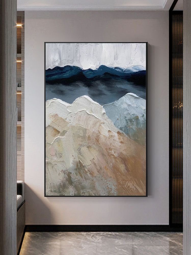 100% Handmade Abstract thick heavy blue ocean wave knife picture artwork Oil Paintings For Living Room Office Hotel Decoration 100% Handmade Abstract thick heavy blue ocean wave knife picture artwork Oil Paintings For Living Room Office Hotel Decoration